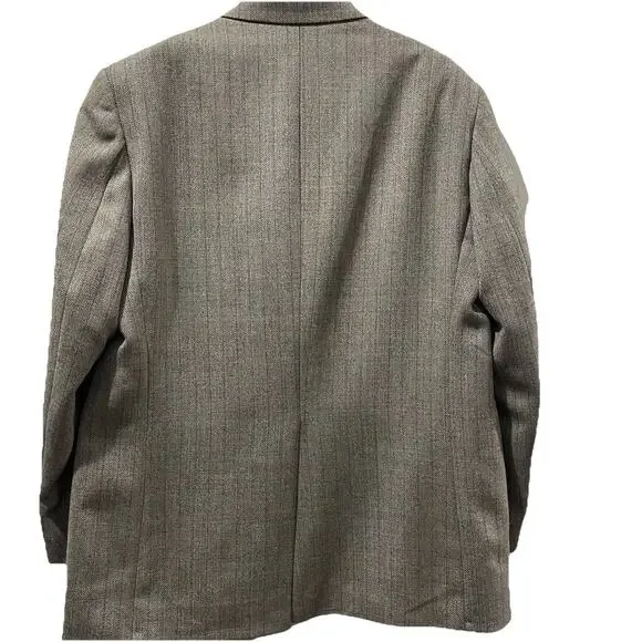 Lauren Ralph‎ Lauren Herringbone Blazer Jacket 42R Brown Sport Coat Suit Preppy